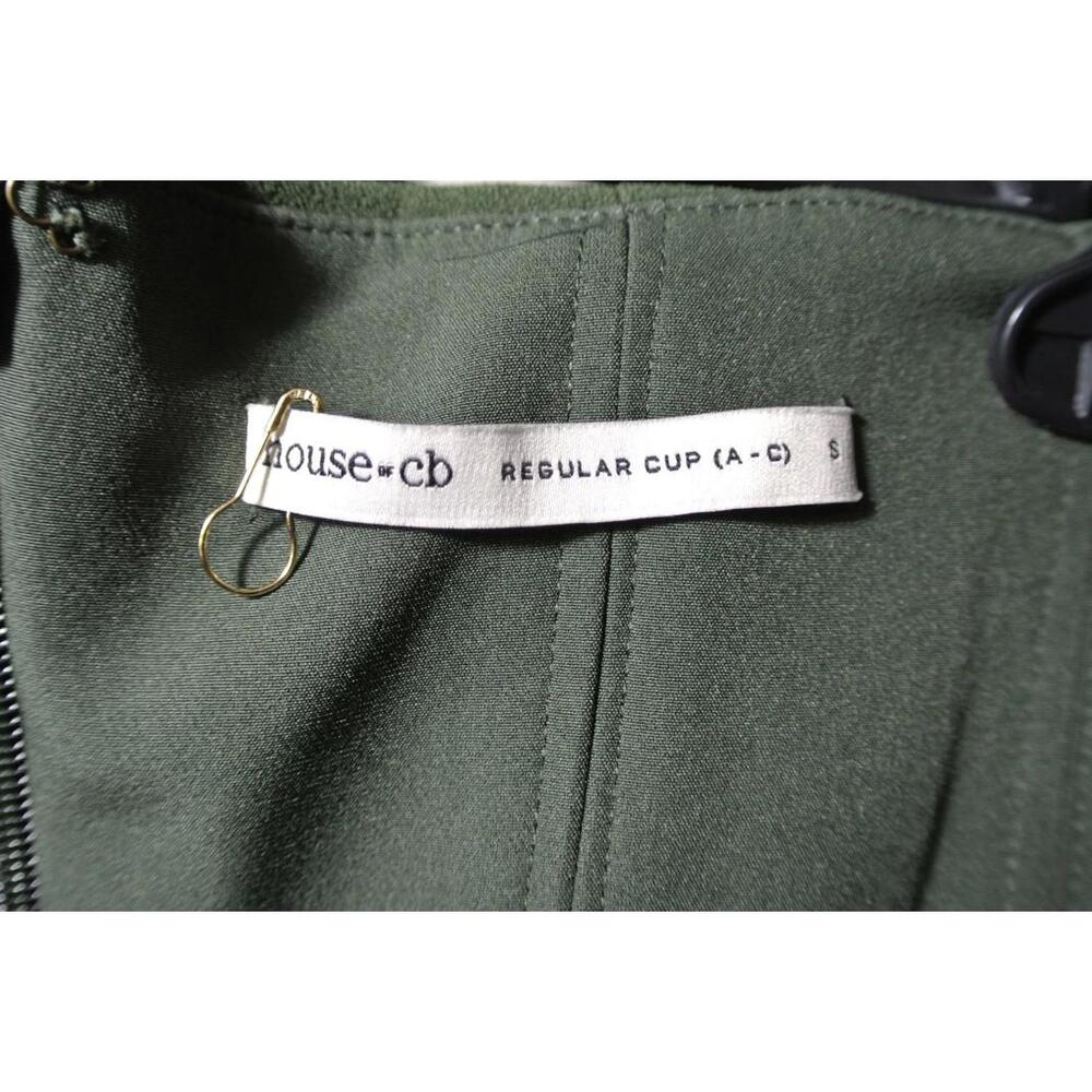 HOUSE OF CB Persephone Strapless Evening Dress in Olive Sz S #LD145 - Picture 6 of 8